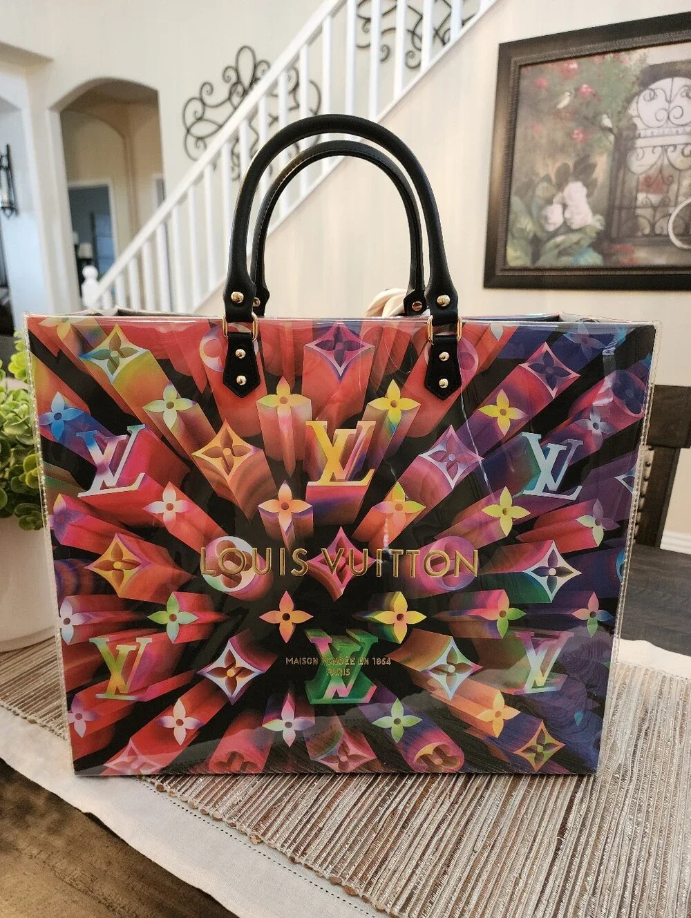 LOUIS VUITTON PRISM GIFT BAG elevated into a durable more functional tote